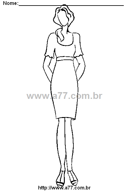 Desenho Para Colorir Desfile de Moda