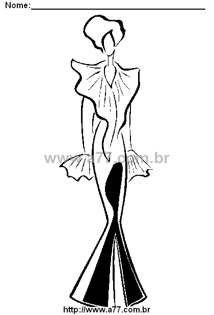Desenho Para Colorir Alta Costura