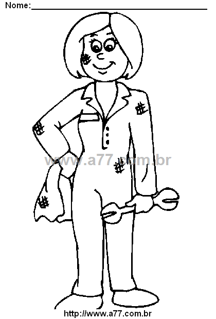 Desenho Para Colorir Profissão de Mulher