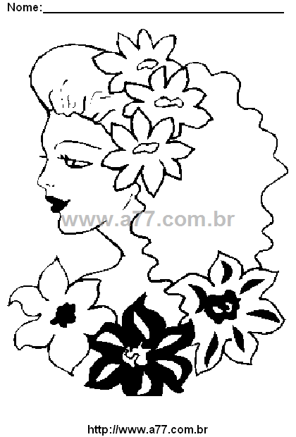 Desenho Para Colorir Rosto de Mulher