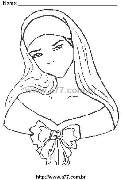 Desenho Para Colorir Rosto de Mulher Bonita