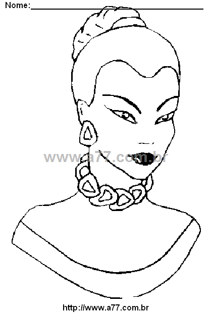 Desenho Para Colorir Rosto de Mulher