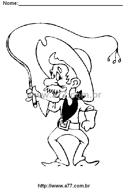Desenho Para Colorir Cowboy