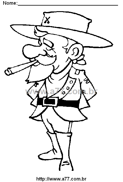 Desenho Para Colorir Cowboy