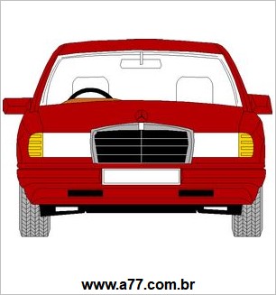 Carro Vermelho Com Farol Aceso