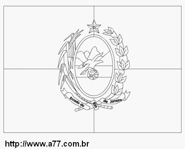 Bandeira do Rio de Janeiro Para Colorir