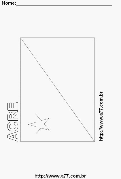 Bandeira do Acre Com o Nome do Estado em Letra Vazada