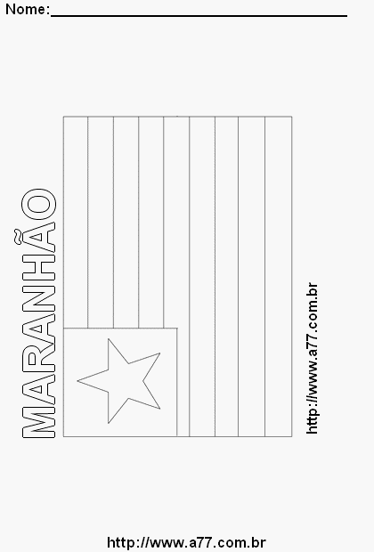 Bandeira do Maranhão Com o Nome do Estado em Letra Vazada