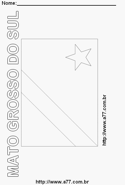 Bandeira do Mato Groso do Sul Com o Nome do Estado em Letra Vazada