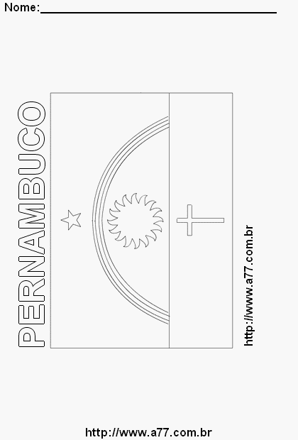 Bandeira de Pernambuco Com o Nome do Estado em Letra Vazada