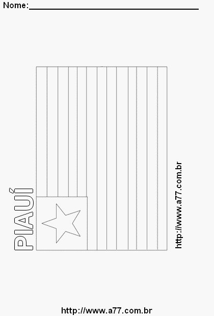 Bandeira do Piauí Com o Nome do Estado em Letra Vazada
