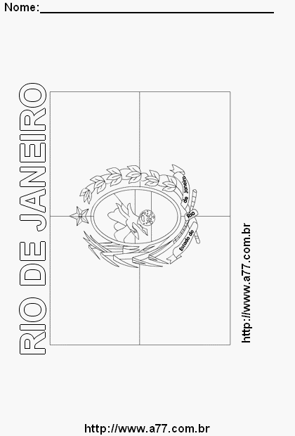 Bandeira do Rio de Janeiro Com o Nome do Estado em Letra Vazada