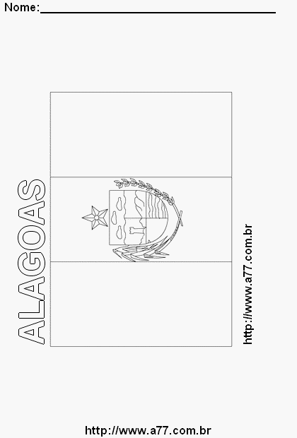 Bandeira de Alagoas Com o Nome do Estado em Letra Vazada