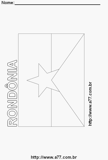 Bandeira de Rondônia Com o Nome do Estado em Letra Vazada