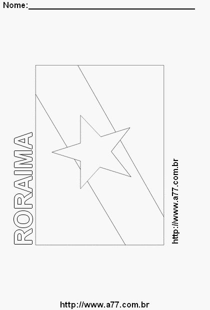 Bandeira de Roraima Com o Nome do Estado em Letra Vazada