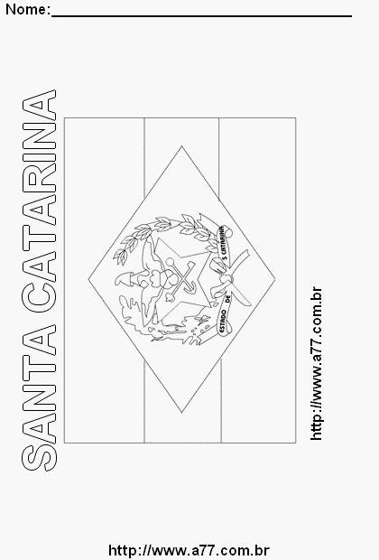Bandeira de Santa Catarina Com o Nome do Estado em Letra Vazada