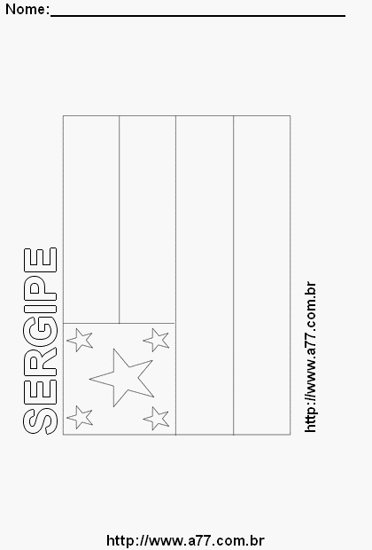 Bandeira de Sergipe Com o Nome do Estado em Letra Vazada