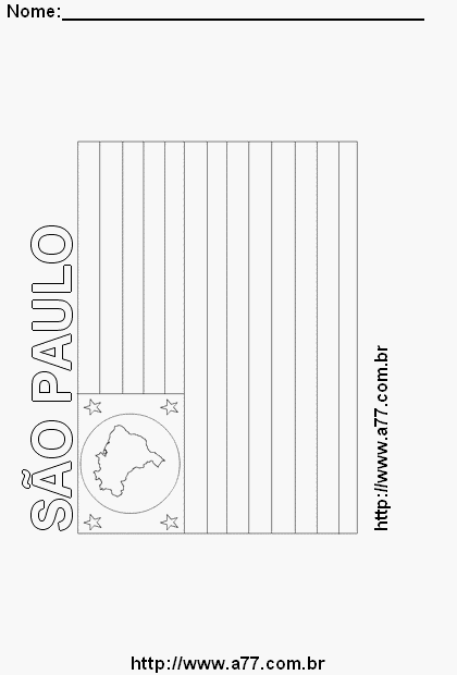 Bandeira de São Paulo Com o Nome do Estado em Letra Vazada