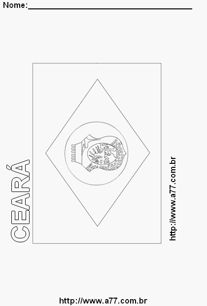 Bandeira do Ceará Com o Nome do Estado em Letra Vazada