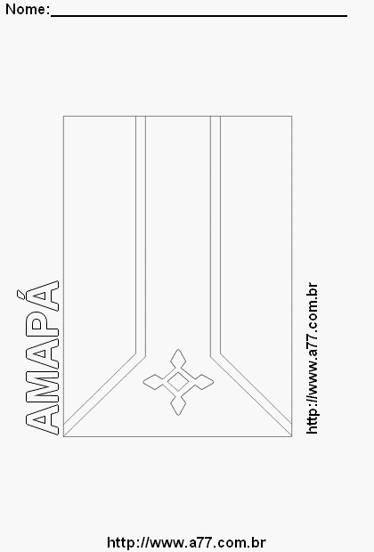 Bandeira do Amapá Com o Nome do Estado em Letra Vazada