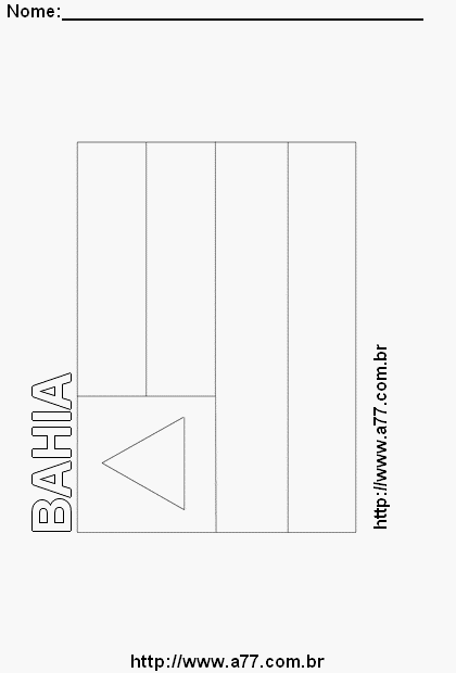 Bandeira da Bahia Com o Nome do Estado em Letra Vazada