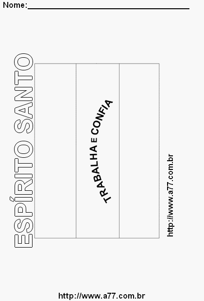 Bandeira do Espírito Santo Com o Nome do Estado em Letra Vazada