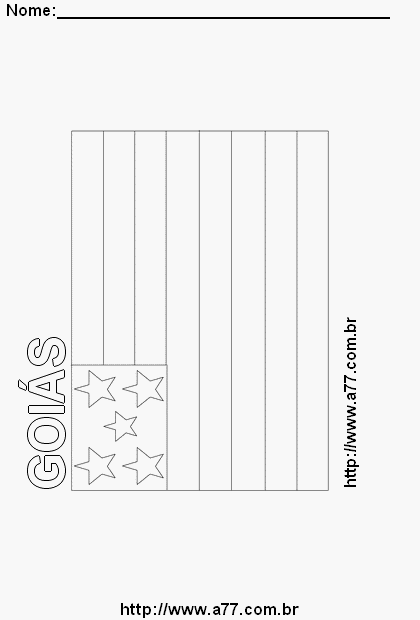 Bandeira de Goiás Com o Nome do Estado em Letra Vazada