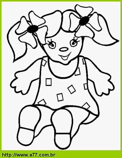 Boneca de Retalhos Para Colorir