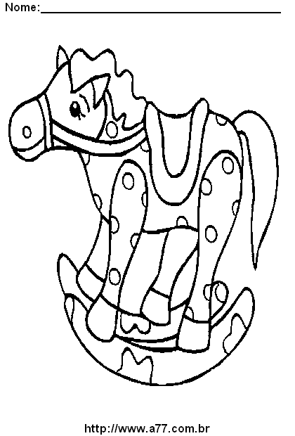 Desenho de Cavalinho de Brinquedo Para Colorir