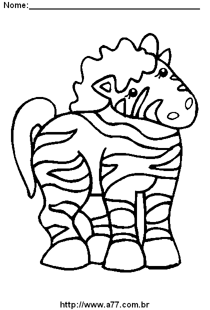 Desenho de Zebra Para Colorir