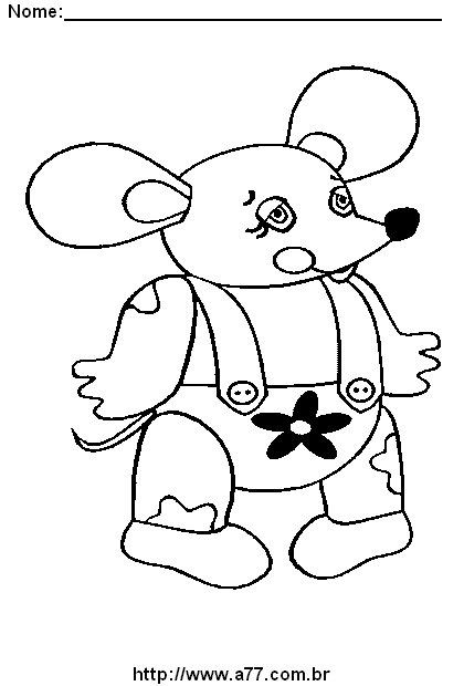 Desenho de Ratinho Para Colorir