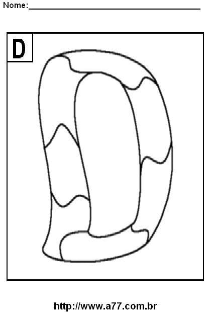 Desenho da Letra D Para Imprimir e Colorir