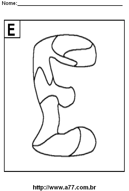 Desenho da Letra E Para Imprimir e Colorir