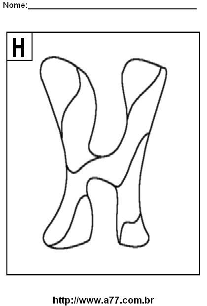 Desenho da Letra H Para Imprimir e Colorir