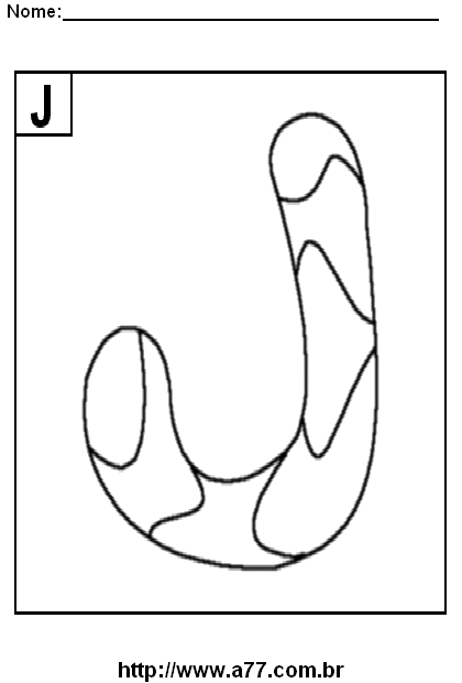 Desenho da Letra J Para Imprimir e Colorir