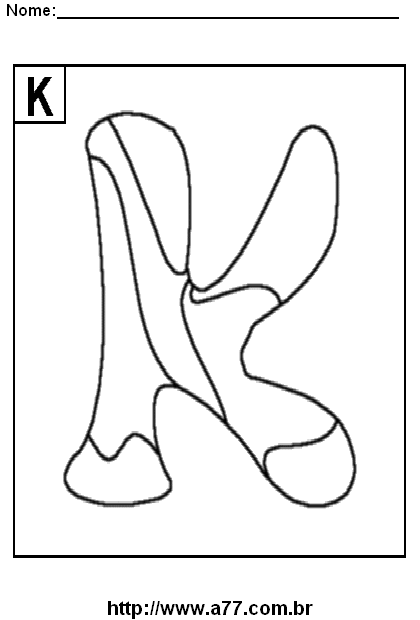 Desenho da Letra K Para Imprimir e Colorir