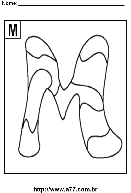 Desenho da Letra M Para Imprimir e Colorir