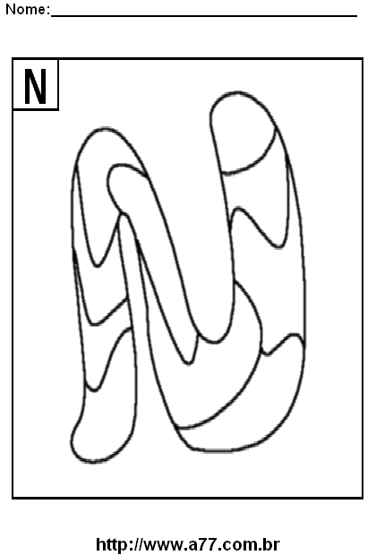 Desenho da Letra N Para Imprimir e Colorir