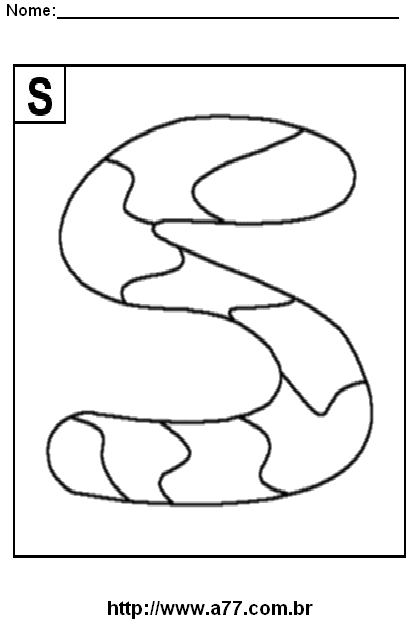 Desenho da Letra S Para Imprimir e Colorir