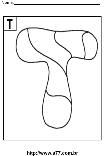 Desenho da Letra T Para Imprimir e Colorir