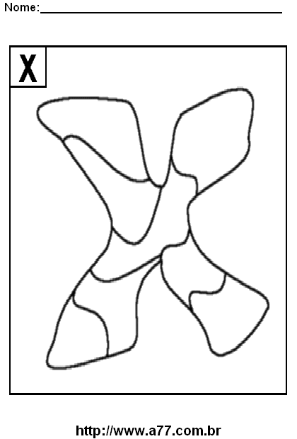 Desenho da Letra X Para Imprimir e Colorir