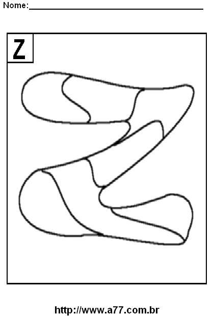 Desenho da Letra Z Para Imprimir e Colorir
