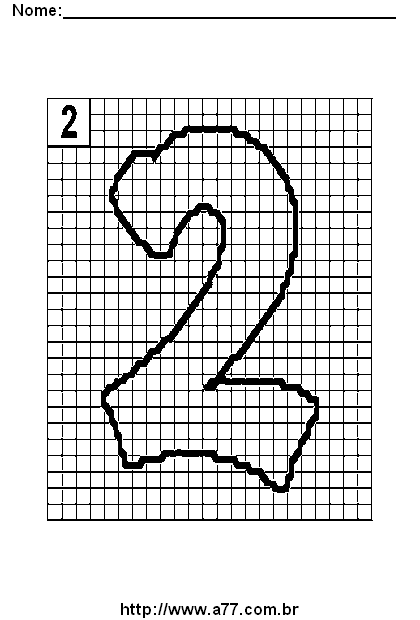 Desenho do Número 2 Para Imprimir e Colorir