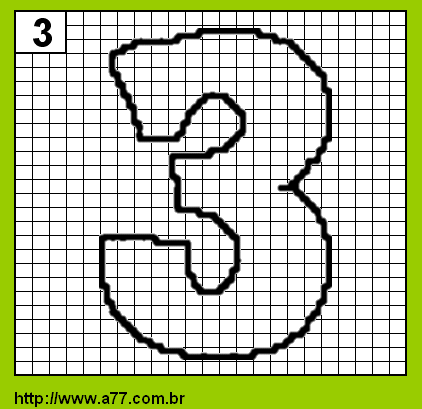 Número 3 Para Colorir