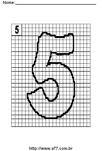 Desenho do Número 5 Para Imprimir e Colorir