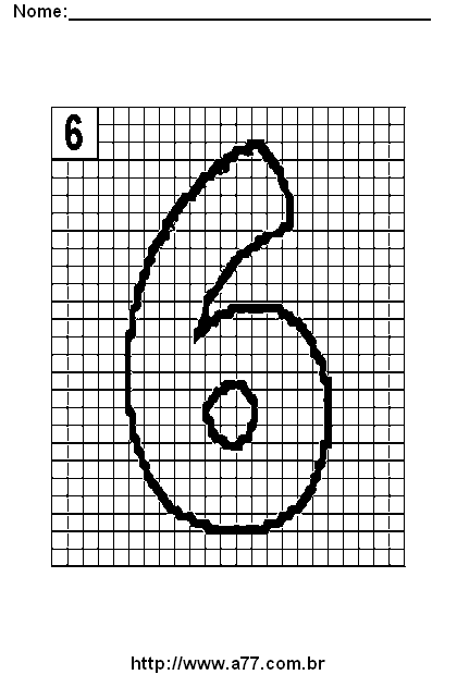 Desenho do Número 6 Para Imprimir e Colorir