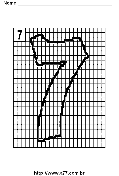Desenho do Número 7 Para Imprimir e Colorir