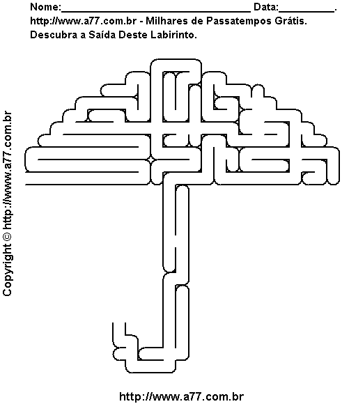 Labirinto Para Imprimir no Formato de Guarda-Chuva