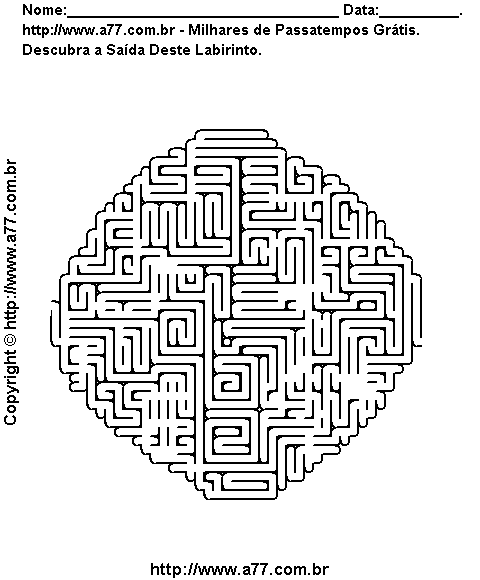 Labirinto Para Imprimir em Formato Circular