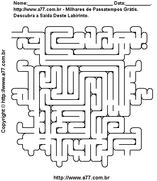 Labirinto Para Imprimir no Formato Quadrado